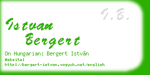 istvan bergert business card